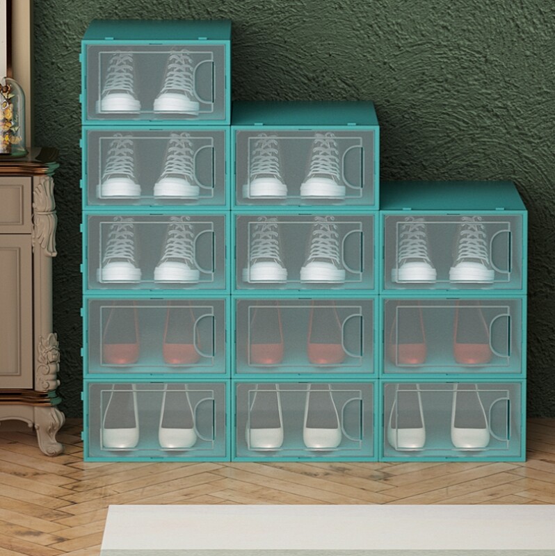 Pull-out shoe cabinet net red 2021 new dust-proof multifunctional household damp finishing containing transparent shoe rack Easy