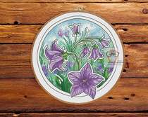 Round flowers-Campanula Cross stitch Paper embroidery 3 pages 128g color jet paper print