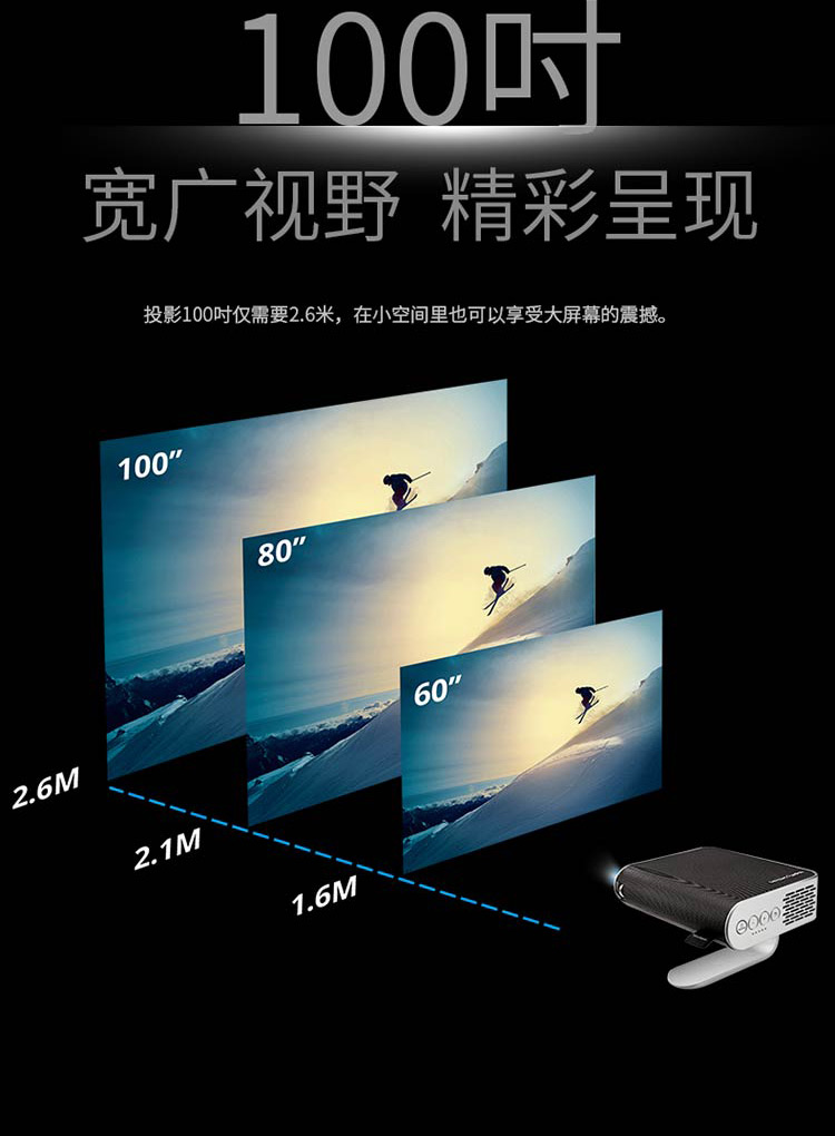 Máy chiếu ViewSonic M1 + văn phòng nhỏ HD 1080P rạp hát tại nhà di động nhỏ điện thoại di động không dây WIFI thông minh Apple ban ngày thương mại điện thoại di động siêu nhỏ - Máy chiếu
