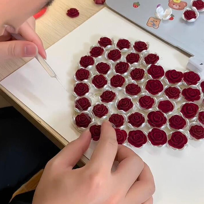 Handmade DIY Woven Rose Photo Frame Night Light Material Package to Make Bouquets for Girlfriend 520 Valentine's Day Gift