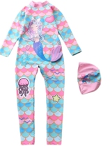 Child Swimsuit Woman Conjoined Long Sleeve Long Pants Surf Waterproof Mother CUHK Tong Spa Warm Bathing Suit Girl Swimsuit