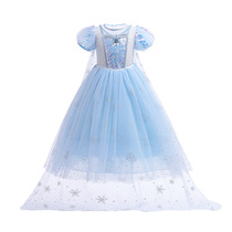Chic edge of Halloween new childrens ice and snow princess dresses girls love sand short sleeves dress Elsa dress