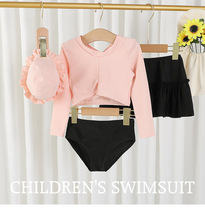 2022 new children swimsuit girl little CUHK child cute split three sets princess dress sunscreen