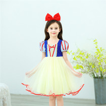 2021 new childrens Day girls dress yarn frozen foreign style childrens clothing dress snow white dress