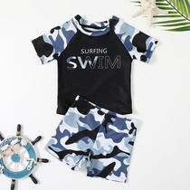 2022ins Children Swimsuit Mens Split Boy Baby Boy Swimsuit Short Sleeve Beach Spa Swimsuit