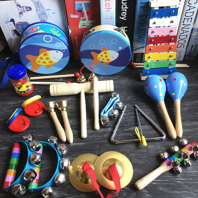Orff Bộ gõ Nhạc cụ Trường mẫu giáo Trường tiểu học Mầm non Trẻ em Nhạc cụ Đặt Khai sáng Đồ chơi Âm nhạc vương quốc đồ chơi