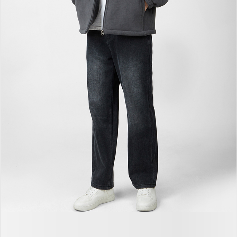 Luzhou Shiwuji Abp10020 Men's Straight-Leg Denim Trousers Classic Simple Loose Casual Jeans Pants