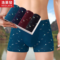 Surfsa full cotton mens middle waist pure cotton stalls antibacterial comfortable and breathable four-corner pants head youth sports flat corner pants underpants