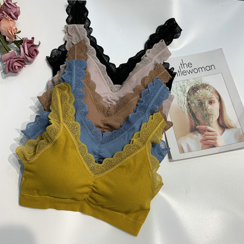 Feng Xin 7316 vest underwear wrapped with lace wide shoulder band with small chest and gathered the bras