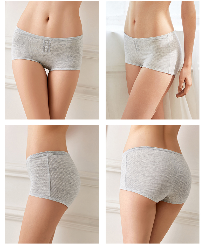 Quần boxer mid-up Manifin Quần lót nữ thoáng khí và thoải mái quần lót nữ trung niên