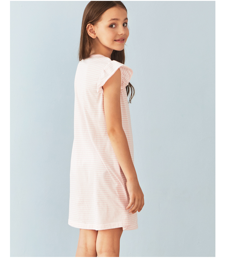 Manifin cô gái cổ tròn váy ngủ cotton thân thiện với váy cotton dài giữa nhà dễ thương vay ngu lua cao cap