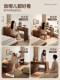 Solid Wood Dressing Table with Drawers, Bedroom Bedside Vanity Table, Integrated Storage Cabinet in Vintage Style for Master Bedroom, Small Apartment Home Cabinet