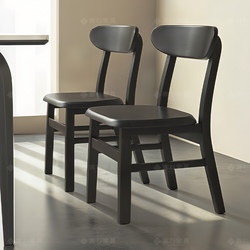 Solid Wood Chair 2025 New arrival For Home Black Accessible Luxury Backrest Dining Table and Chair Small Apartment Restaurant Dining Wood Dining Chair