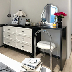 Bedside Cabinet, Dresser, and Storage Cabinet Integrated Modern Bedroom Minimalist 2026 New Model Vintage Makeup Table French Mid-Century Style