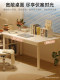 Desk for Students, Home Use, Girls' Bedroom, Cream-Style Corner Desk, Bookshelf Integrated Against the Wall, Writing Desk Combination Set