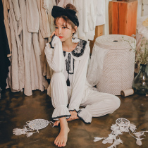 Modal pajamas female spring and autumn students long sleeve cotton silk two-piece set cute sweet princess style thin home clothes