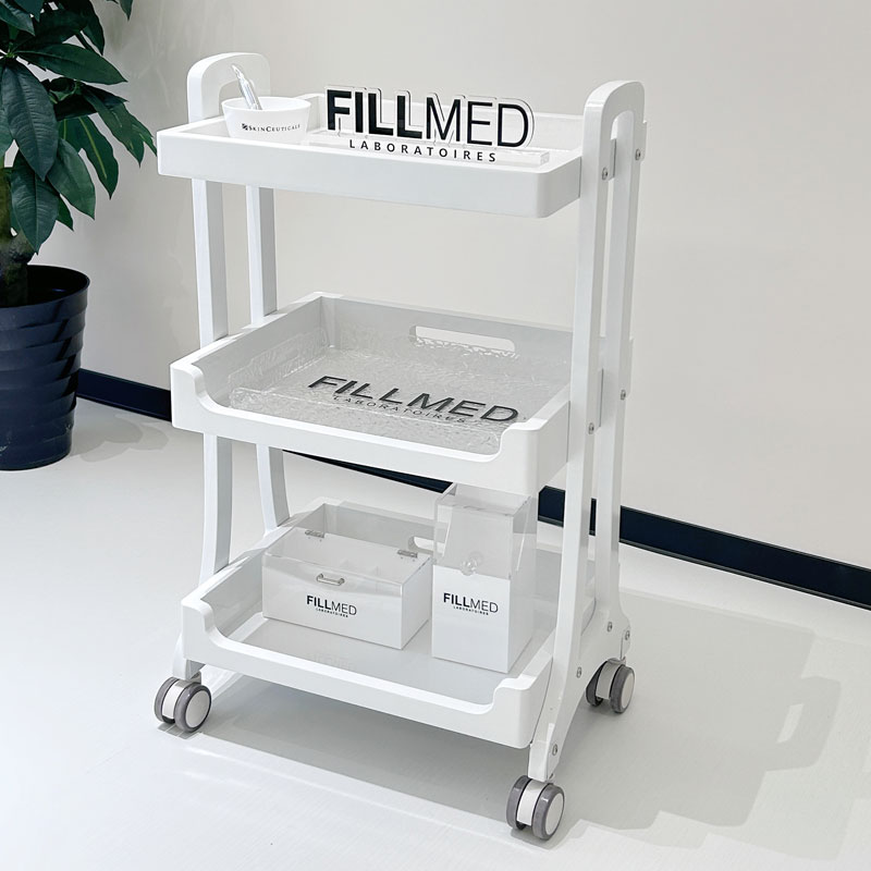 High-end Beauty Car Small Cart Solid Wood Mechia Haircut Embroidered Skin Management Tool Car Three Floors Mobile Shelve-Taobao