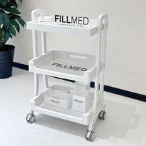 High-end beauty cart solid wood nail salon hair salon tattoo skin management tool cart three-layer mobile storage rack