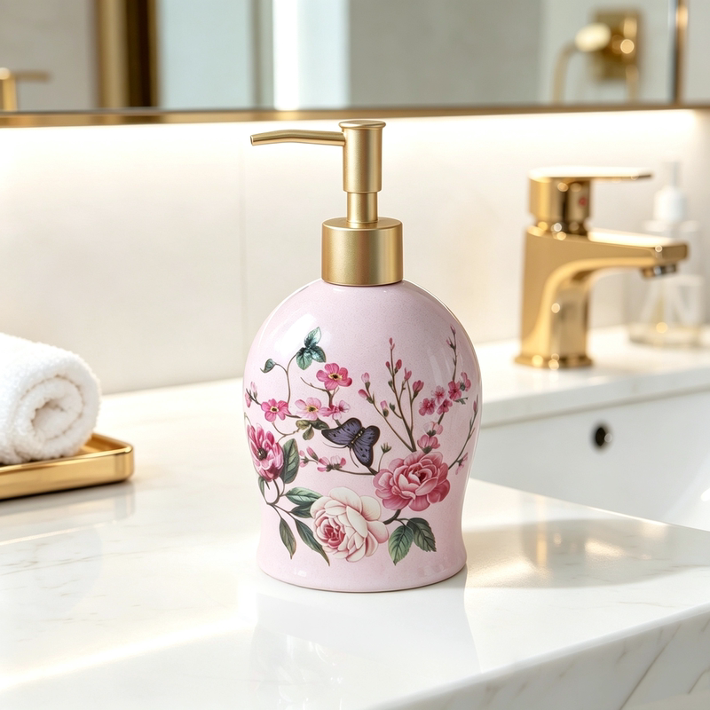 American-Style Ceramic Hand Sanitizer Bottle, Bathroom Hand Sanitizer Bottle, Lotion Press Bottle, Dishwashing Liquid, Shower Gel Refill Bottle