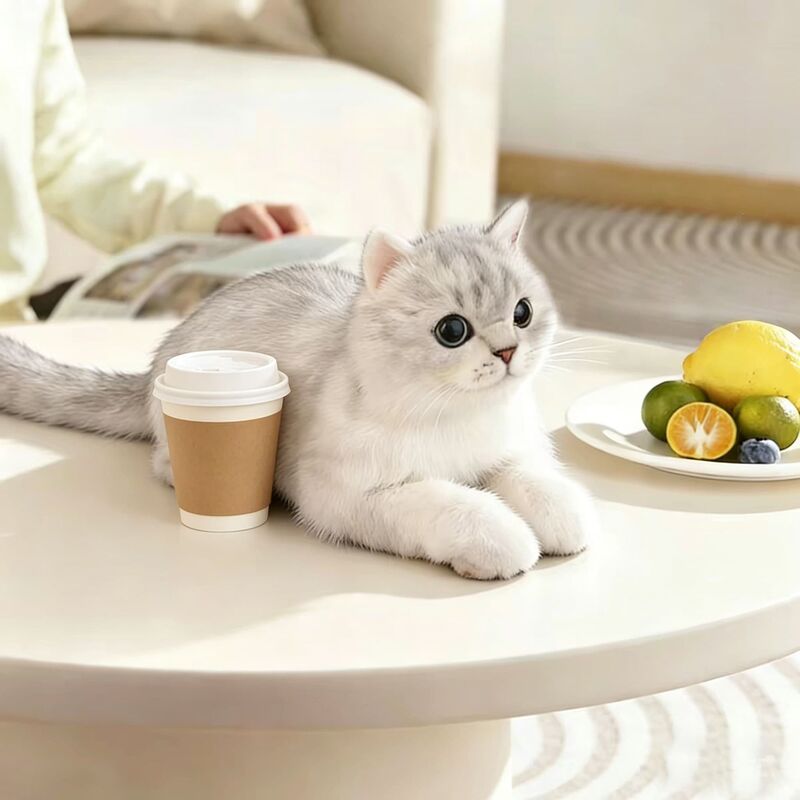 Simulated Silver Gradient Cat Doll, Cute Plush Toy, Birthday Gift for Boys and Girls, Photo Prop