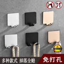 Nordic clothes rack hook porch strong hook black bedside clothes hook door wall hat hook without punching