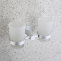 Home space aluminum wall wash cup holder toilet couple toothbrush rinse cup glass wash rack free of punching