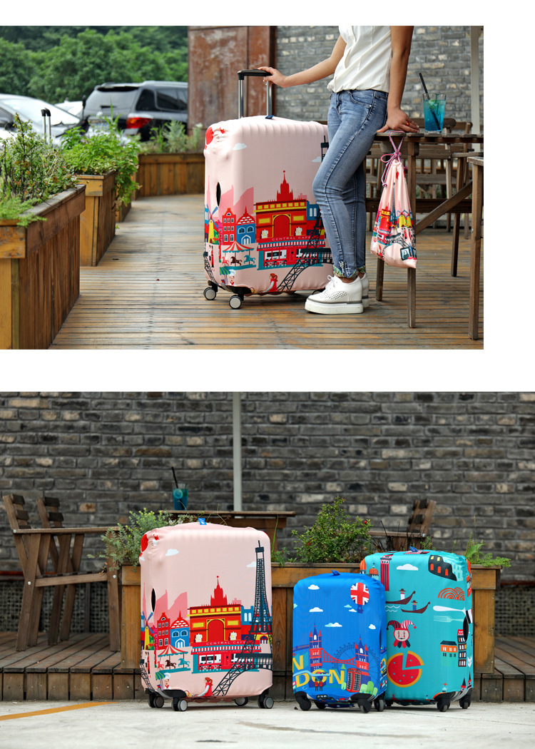 Đàn hồi trường hợp hành lý trường hợp hành lý xe đẩy hành lý du lịch bảo vệ bao gồm 20 24 26 28 30 inch dày mặc kháng vali delsey