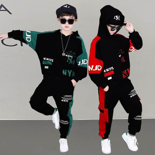 Boys' spring suit new style medium and large children's fashionable medium and large children's handsome Internet celebrity street sweatshirt children's spring clothing trendy brand