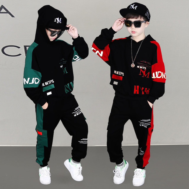 Boys' spring suit new style medium and large children's fashionable medium and large children's handsome Internet celebrity street sweatshirt children's spring clothing trendy brand