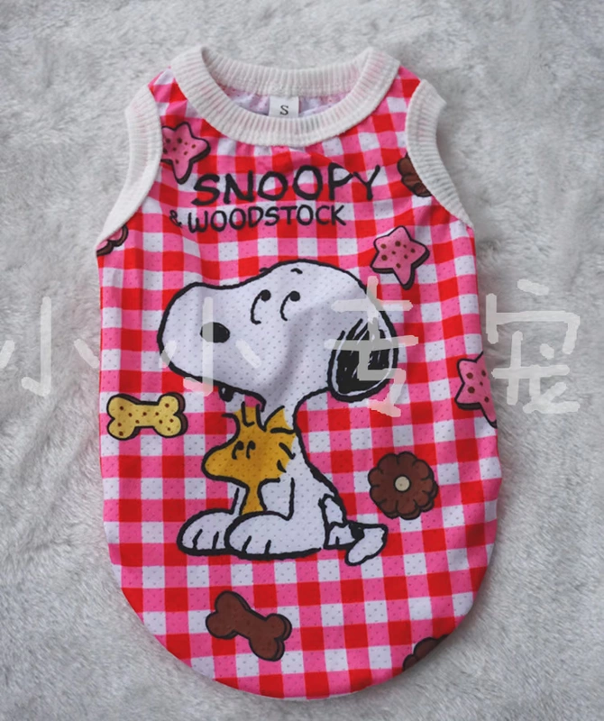 Spot Snoopy Snoopy Lưới Dog Quần áo Mùa xuân và Mùa hè Vest Teddy Bomei Quần áo thú cưng VIP - Quần áo & phụ kiện thú cưng