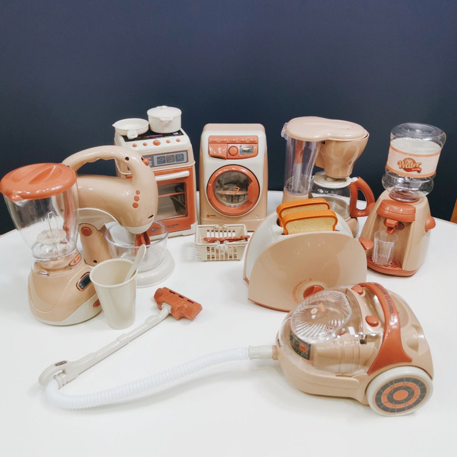 Play House Kidsren's Ing Electric Washing Machine Toy Boys and Girls Artificial Electric Sewing Machine Washing Machine Set