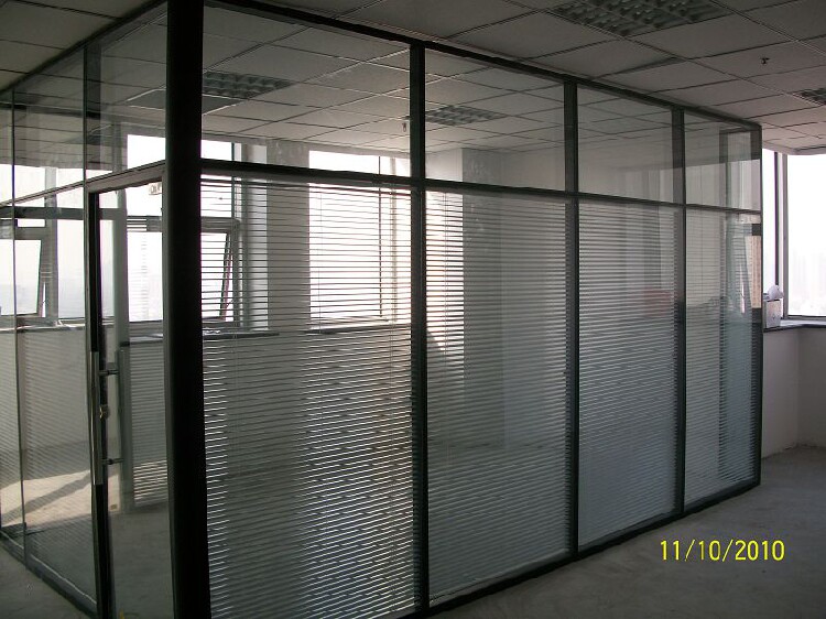 High Partition Office Partition Wall Frosted Glass Compartment Soundproof Louvre Aluminum Alloy Partition Wall 80 Bag Mounts