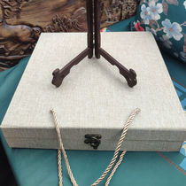 Linen linen decoration plate gift box gift box gift box gift box gift box handbox round tea cake gift box customization
