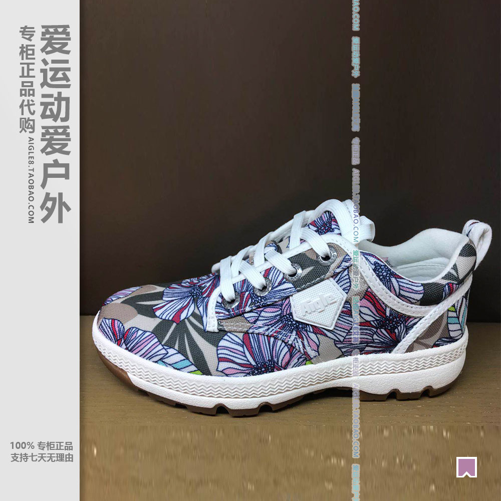 AIGLE Ladies Outdoor Leisure Hiking Small Elephant Shoes T130B Ai High tl_3_low_w Light Weight Printed Sails Cloth Shoes