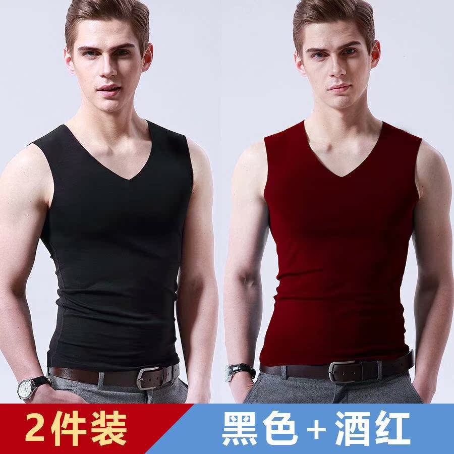 12 mảnh mens băng lụa đánh dấu vest cỡ lớn rộng vai V-cổ thân hình đáy-out trẻ mùa hè.