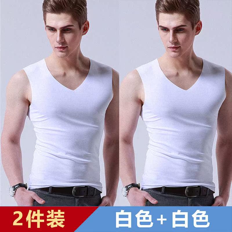 12 mảnh mens băng lụa đánh dấu vest cỡ lớn rộng vai V-cổ thân hình đáy-out trẻ mùa hè.