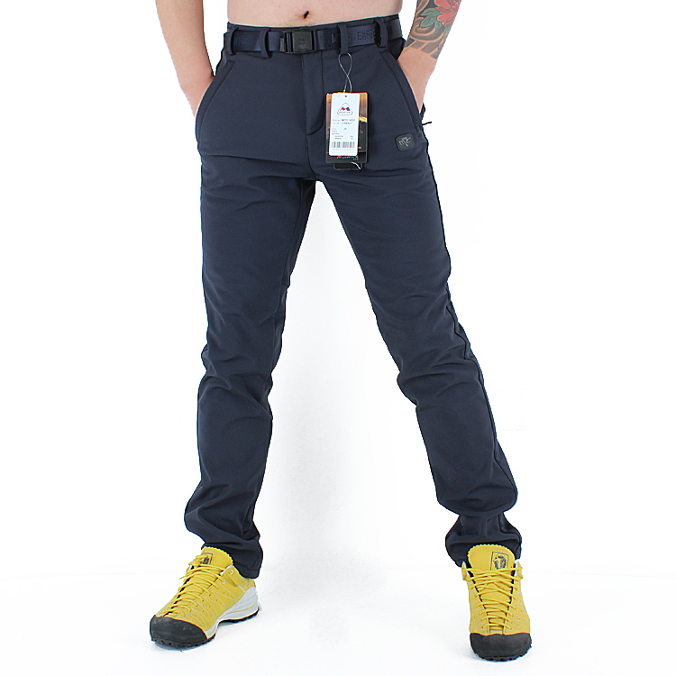 Fishing windproof and waterproof soft shell Mounted pants for men Outdoor punching pants Body Stretch Casual Riding Grip Suede Pants Skiing