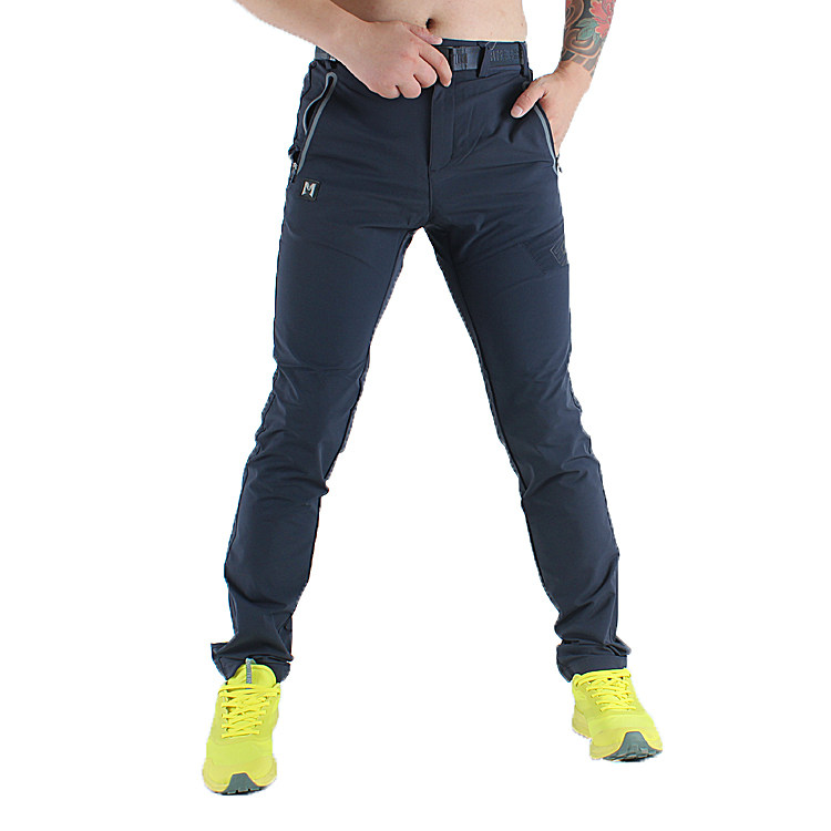 Outdoor fishing pants men's waterproof hiking hiking pants quick-drying breathable elastic stitching quick-drying pants slim spring and autumn