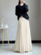 Pleated Skirt, Half-Length Skirt, Women's Long Skirt, Spring, Autumn and Summer, Asymmetrical Large Hem Skirt, Drapey Chiffon, Slimming A-Line Umbrella Skirt