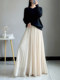Pleated Skirt, Half-Length Skirt, Women's Long Skirt, Spring, Autumn and Summer, Asymmetrical Large Hem Skirt, Drapey Chiffon, Slimming A-Line Umbrella Skirt