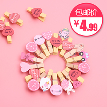 Photo clip photo clip photo rope creative diy personality cartoon wooden clip small clip hemp rope photo wall decoration