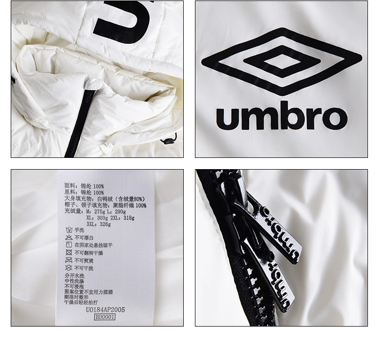 Umbro UMBRO mới 2018 thu đông nam dài áo khoác trùm đầu áo khoác thể thao phù hợp với áo khoác - Thể thao xuống áo khoác