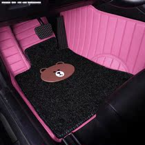 Full surround silk ring car foot pad female BMW 320li foot pad a4lq3 Corolla cartoon Tiida Fox
