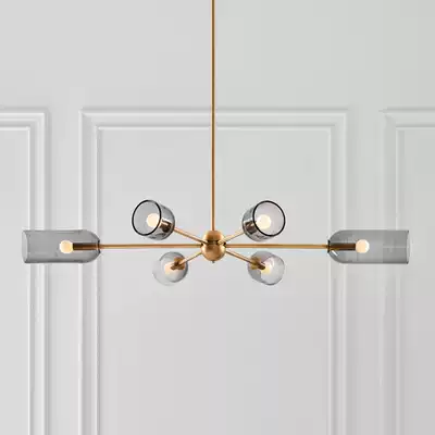 2021 new rear Nordic glass living room light dining room light bar modern simple bedroom designer exhibition hall chandelier