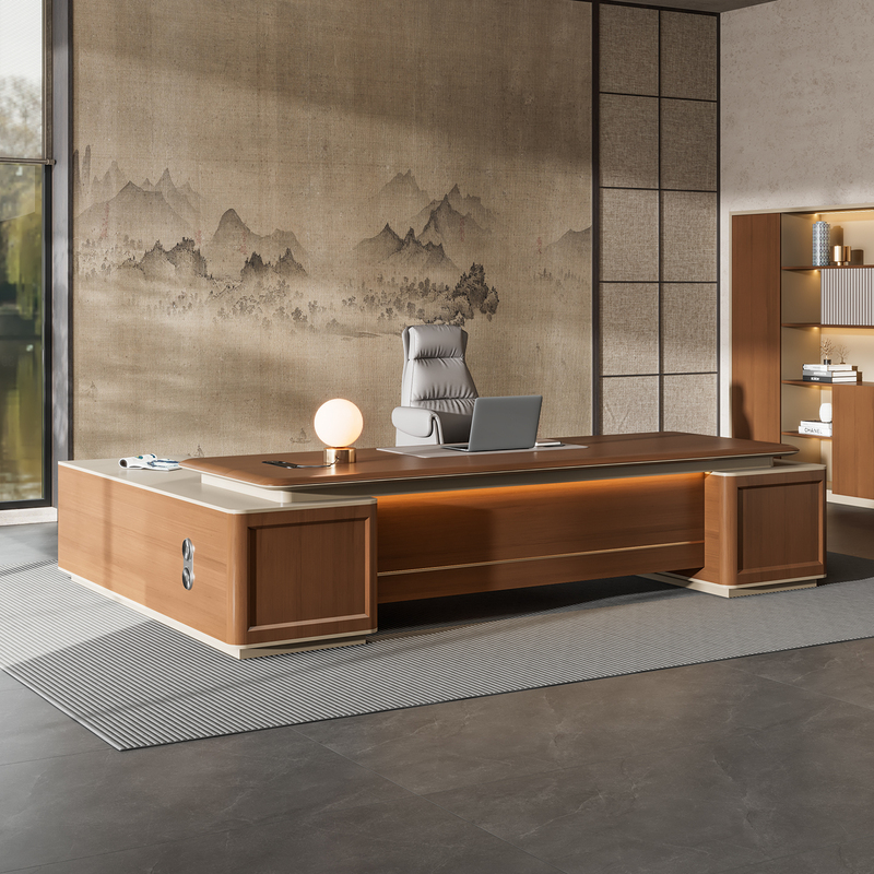 Modern Executive Desk, Light Luxury Ceo Office Desk, Leadership Office, Chairman, General Manager, Executive Desk with Vacuum-Formed Desktop