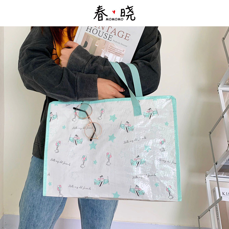 Chunxiao Korean single ~ fresh and cute ~ multifunctional tote bag waterproof western style shopping bag one shoulder hand-held
