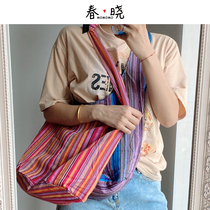 Chunxiao Foreign Trade Single Bohemian National Wind Capacity Simple single shoulder slope - strapped Tot bag bag