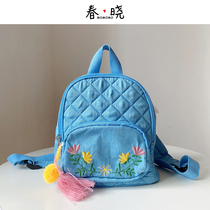 Foreign trade exit original children cowboy cotton shoulder bag rust flowing Xiaoqing fresh bag girl bag