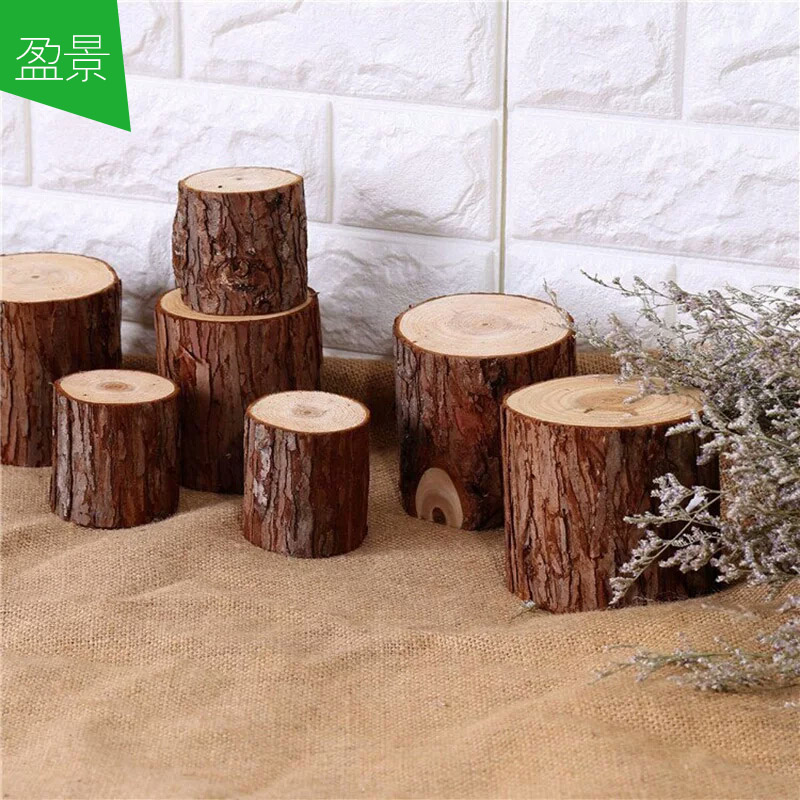 Wooden stump decoration Tree stump round wood pier Fir stump Forest department wedding simulation road lead log retro leather pile decoration