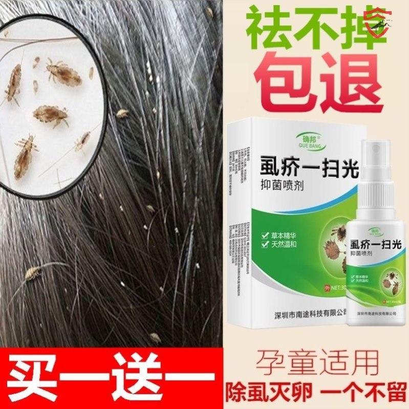 Lice medicine, Lion medicine, removal of lice on the head of a little girl, child head, child, adult hair